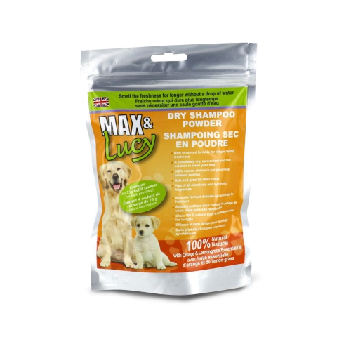 Recharges de shampooing Max & lucy Dry Dog, paquet de 4 sachets de 75 g