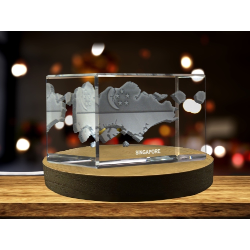 Singapore 3D Engraved Crystal 3D Engraved Crystal Keepsake/Gift/Decor/Collectible/Souvenir