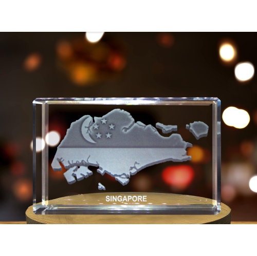Singapore 3D Engraved Crystal 3D Engraved Crystal Keepsake/Gift/Decor/Collectible/Souvenir