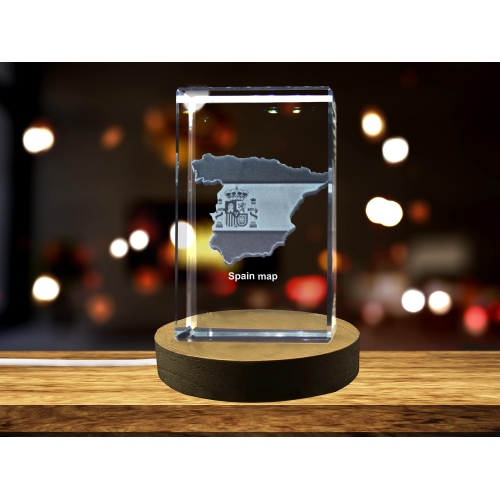 Espagne 3D Gravé Cristal 3D Gravé Cristal Souvenir/Cadeau/Décor/Collection/Souvenir