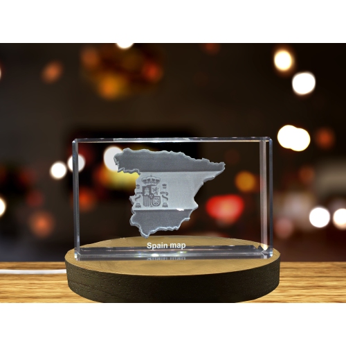Espagne 3D Gravé Cristal 3D Gravé Cristal Souvenir/Cadeau/Décor/Collection/Souvenir