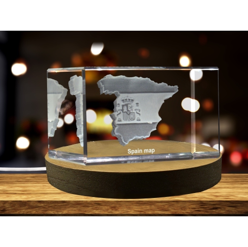 Espagne 3D Gravé Cristal 3D Gravé Cristal Souvenir/Cadeau/Décor/Collection/Souvenir