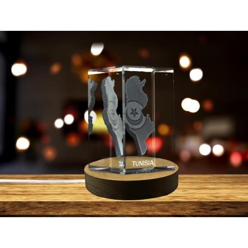 Tunisie Cristal Gravé 3D Cristal Gravé 3D Souvenir/Cadeau/Décor/Collection/Souvenir