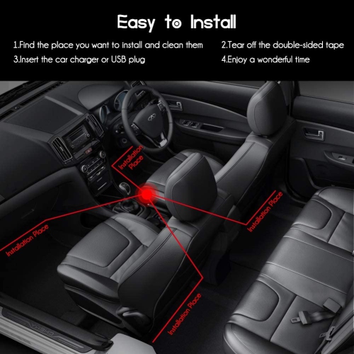 Car LED Ambient Lamp Music Sync Atmosphere Interior Decorative Lights Remote Car Foot Light FREE SHIPPING