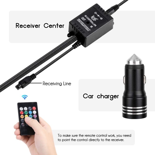 Car LED Ambient Lamp Music Sync Atmosphere Interior Decorative Lights Remote Car Foot Light FREE SHIPPING