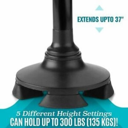 Walking Stick Cane Folding With Light LED Strap Handle Metal Adjustable - 4 Legs