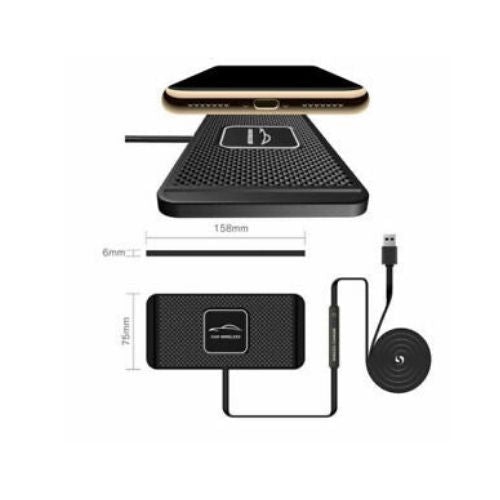 Qi Car Wireless Charger Pad Phone Fast Charging Mat Non-Slip for iPhone Samsung
