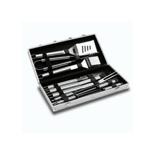10x STAINLESS STEEL BBQ GRILL TOOL SET W/ STORAGE BAG BARBECUR COOKING UTENSIL