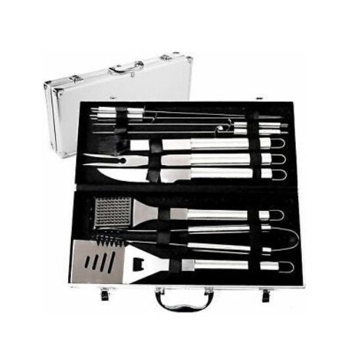 10x STAINLESS STEEL BBQ GRILL TOOL SET W/ STORAGE BAG BARBECUR COOKING UTENSIL