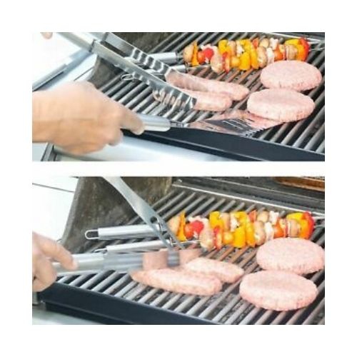 10x STAINLESS STEEL BBQ GRILL TOOL SET W/ STORAGE BAG BARBECUR COOKING UTENSIL