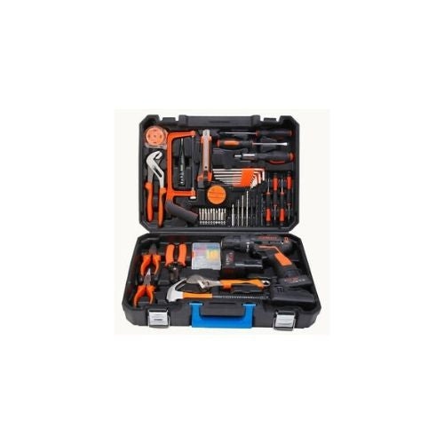 112Pcs 12V Cordless Drill Driver Set Household Hand Tool Kit w/ 2 Batteries