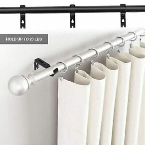 3PCS Metal Single Hang Curtain Rod Holders Bracket Into Window Frame Rod Bracket