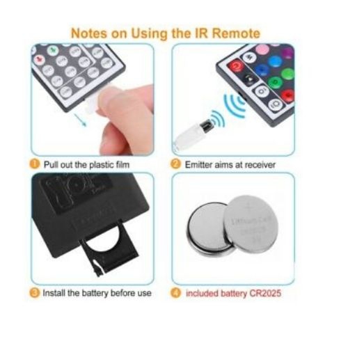 RGB LED STRIP LIGHTS IP65 5050 60LEDS/M 12V+44 KEY IR CONTROLLER CA