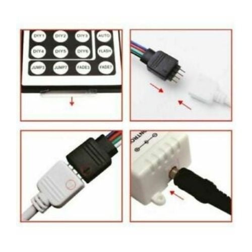 RGB LED STRIP LIGHTS IP65 5050 60LEDS/M 12V+44 KEY IR CONTROLLER CA
