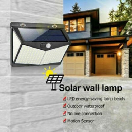 208LED Outdoor Solar Powered Lights PIR Motion Sensor Garden Security Wall Lamp
