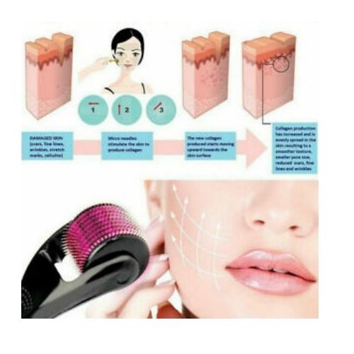 540 Titanium Micro Needle Derma Roller Beard Hair Regeneration Growth Skin Care✅