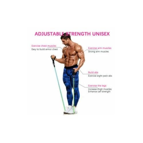 11 BANDES ÉLASTIQUES FITNESS PULL ROPE BANDE LATEX EXERCICE YOGA TUBES TIRER