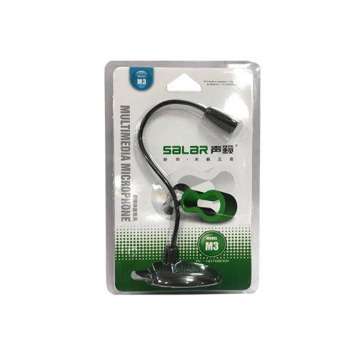 Ordinateur portatif avec fil 3,5 mm à une piste et à cou flexible Salar Mini Microphone_Noir