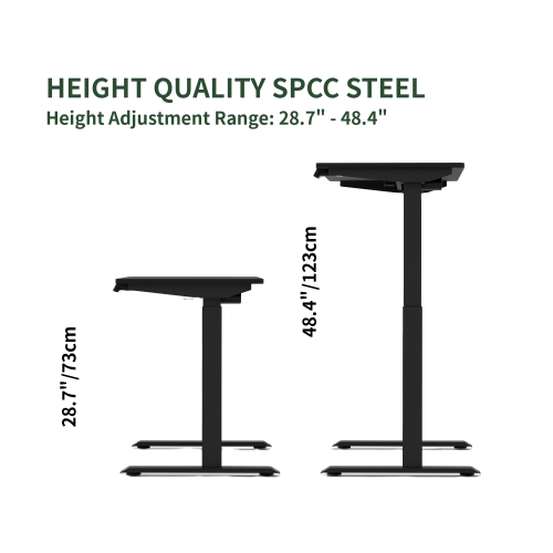 Wenhome Standing Desk Height Adjustable, Rise desk, 10 Minutes Assembly, 47.2"x23.6" One Piece Desktop Included, Anti-collision, Black, Free Shipping