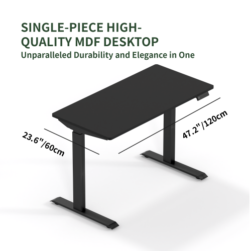 Wenhome Standing Desk Height Adjustable, Rise desk, 10 Minutes Assembly, 47.2"x23.6" One Piece Desktop Included, Anti-collision, Black, Free Shipping