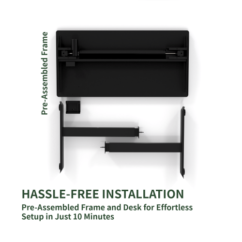 Wenhome Standing Desk Height Adjustable, Rise desk, 10 Minutes Assembly, 47.2"x23.6" One Piece Desktop Included, Anti-collision, Black, Free Shipping