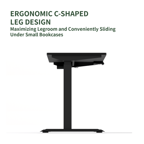 Wenhome Standing Desk Height Adjustable, Rise desk, 10 Minutes Assembly, 47.2"x23.6" One Piece Desktop Included, Anti-collision, Black, Free Shipping