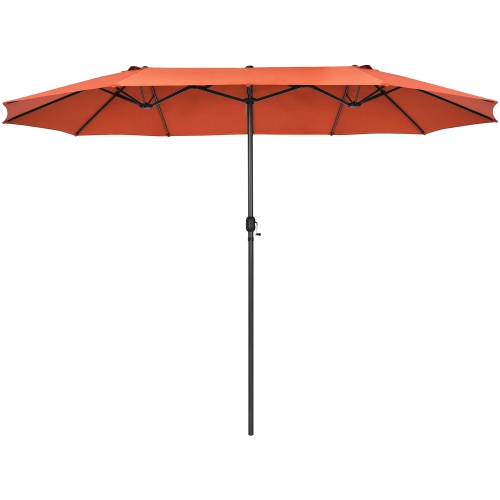 Costway 15FT Patio Double-Sided Umbrella Crank Outdoor Garden Market Sun Shade