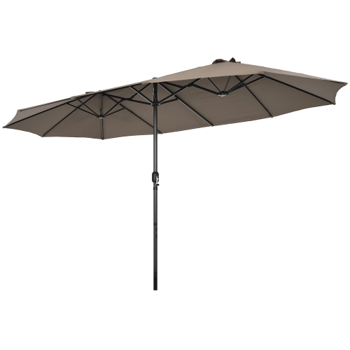 COSTWAY  15Ft Patio Double-Sided Umbrella Crank Outdoor Garden Market Sun Shade