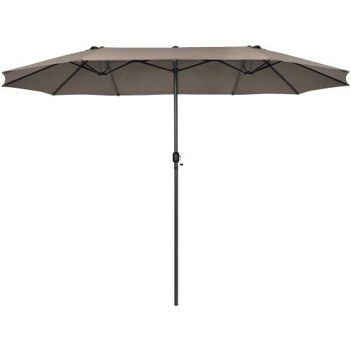 Costway 15FT Patio Double-Sided Umbrella Crank Outdoor Garden Market Sun Shade
