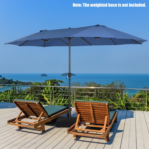 Costway 15FT Patio Double-Sided Umbrella Crank Outdoor Garden Market Sun Shade