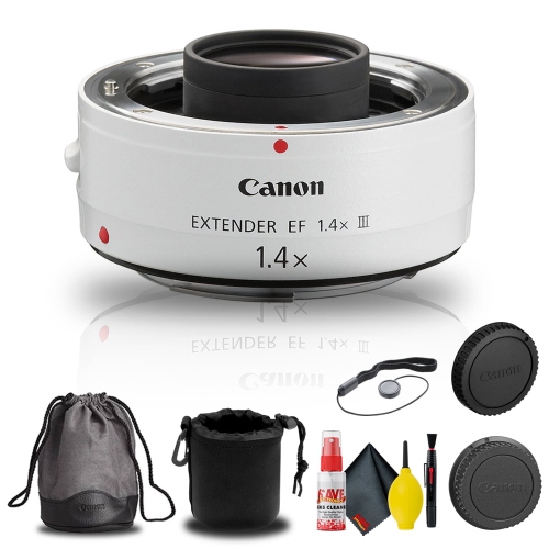 Canon Extender EF 1.4X III + Lens Pouch + Cap Keeper Base Bundle