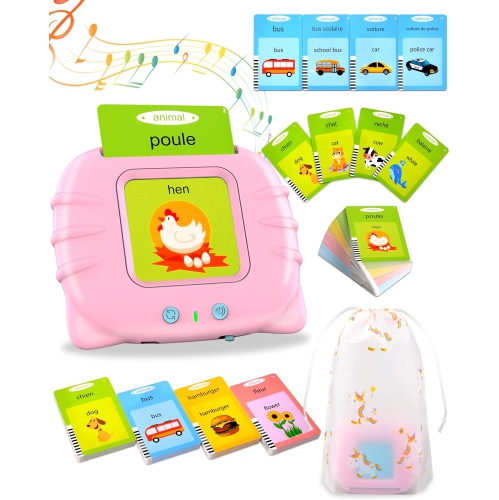 Cartes éclair francophones pour enfants, jeunes enfants de 2 à 6 ans, ensemble de départ ABC/chiffres/couleurs/formes, 112 cartes avec 224 mots de