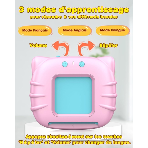 Cartes éclair francophones pour enfants, jeunes enfants de 2 à 6 ans, ensemble de départ ABC/chiffres/couleurs/formes, 112 cartes avec 224 mots de