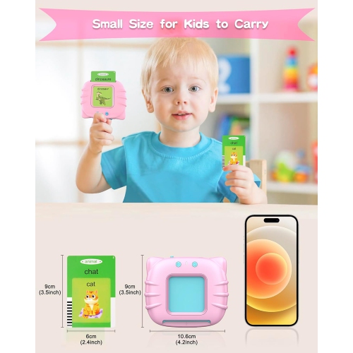 Cartes éclair francophones pour enfants, jeunes enfants de 2 à 6 ans, ensemble de départ ABC/chiffres/couleurs/formes, 112 cartes avec 224 mots de