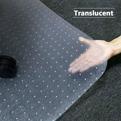 Moustache 45x53inch Translucent Office Chair Mat with Spikes for Carpet, Rectangle, PVC