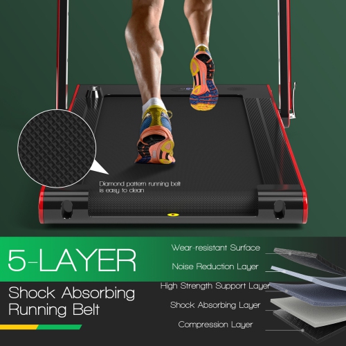 Gymax 2.25HP Folding Treadmill 2-in-1 Walking Running Machine w/ APP & Remote Control