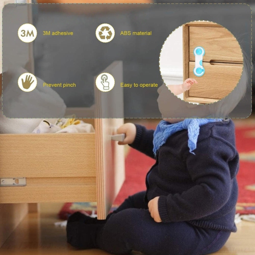 38pcs Child Safety Locks Baby Safety Locks Easy Installation for Cabinets Drawers Fridges