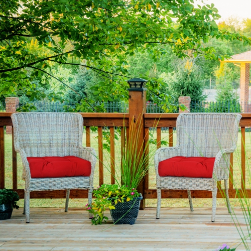 Coussins de siège de chaise de jardin 21 x 21 po de Costway, intérieur/extérieur, 2 pièces