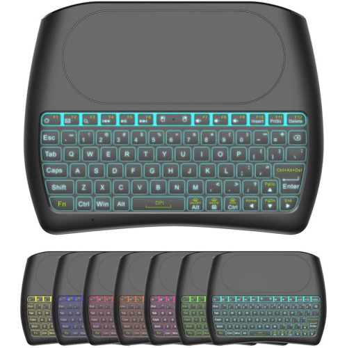 ULTREND Mini clavier sans fil avec pavé tactile, clavier à distance portable rétroéclairé coloré