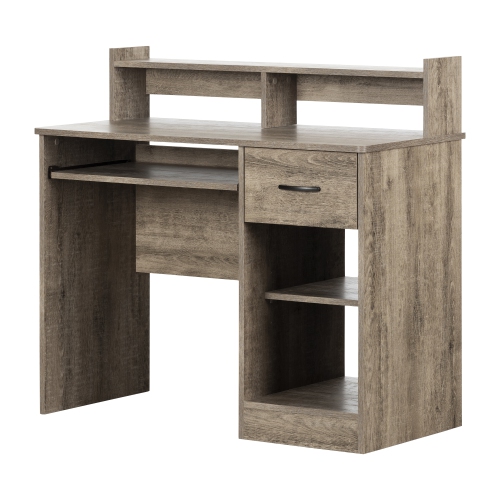 SOUTH SHORE , Axess, Desk With Keyboard Tray, Weathered Oak This desk is simple and versatile