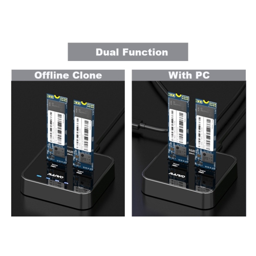 Maiwo K3016P USB3.2 Gen2Type-C Docking Station/Duplicator for M.2 NVMe SSD_Black