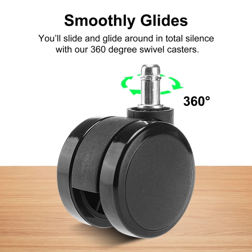 Universal Chair Replacement Casters, Set of 5 with Compatible with office chair, gaming chair, computer desk chair