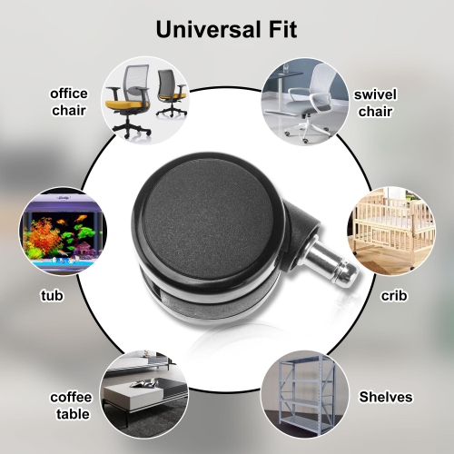 Universal Chair Replacement Casters, Set of 5 with Compatible with office chair, gaming chair, computer desk chair
