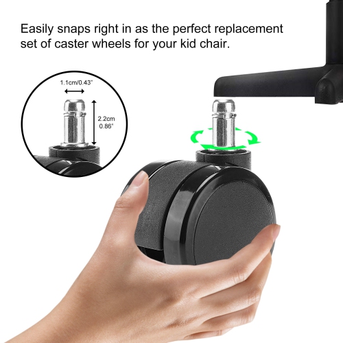 Universal Chair Replacement Casters, Set of 5 with Compatible with office chair, gaming chair, computer desk chair