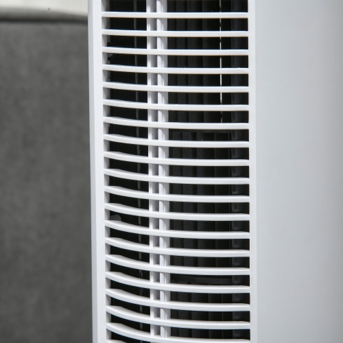 Ventilateur vertical autonome de HOMCOM pour chambre à coucher avec oscillation, 4 modes, 3 vitesses, minuterie 12 h, panneau à capteur DEL,