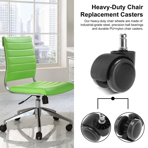 Universal Office Task Chair Replacement Casters, Set of 5, fit for office chair, gaming chair, computer desk chair11mm x 22mm