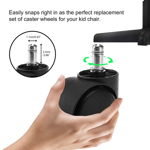 v Universal Office Task Chair Casters, Encased with Nylon material, Black