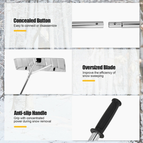 Gymax 20FT Snow Roof Rake Reinforced Aluminum Snow Removal Tool for Roof