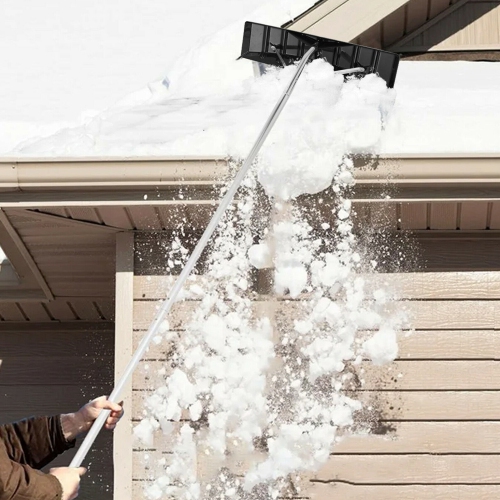 Gymax 20 FT Aluminum Snow Roof Rake Adjustable Sectional Snow Removal Tool