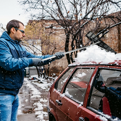 Gymax 20 FT Aluminum Snow Roof Rake Adjustable Sectional Snow Removal Tool